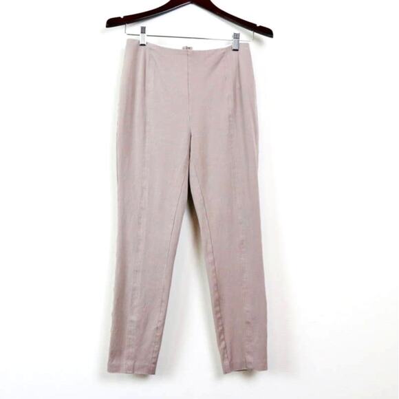 Lysse Size S Cigarette Twill Pants Crop Elastic Waist Style 1274 Cream - Picture 1 of 12
